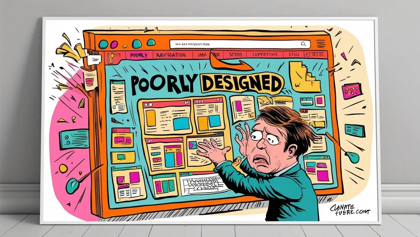 Poorly Designed Website illustration